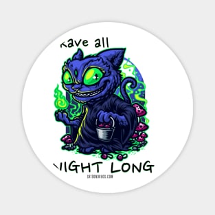 Techno cat - Rave all night long - Catsondrugs.com - rave, edm, festival, techno, trippy, music, 90s rave, psychedelic, party, trance, rave music, rave krispies, rave flyer Magnet